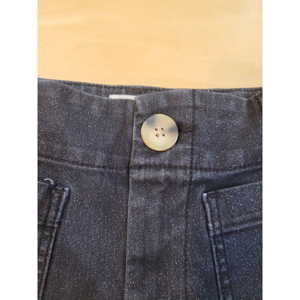 Maeve Anthropologie The Colette Sparkle Jeans Women’s 30 Black Wide Leg Cropped - Picture 4 of 9